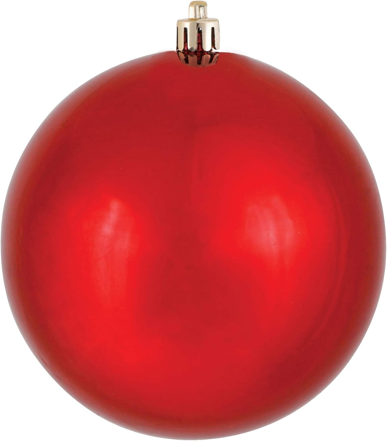 4 Red Shiny Ball Christmas Ornaments Set of 6 for Holiday Decor