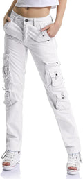 OCHENTA Women's Cotton Cargo Work Pants - Baggy Multi-Pocket