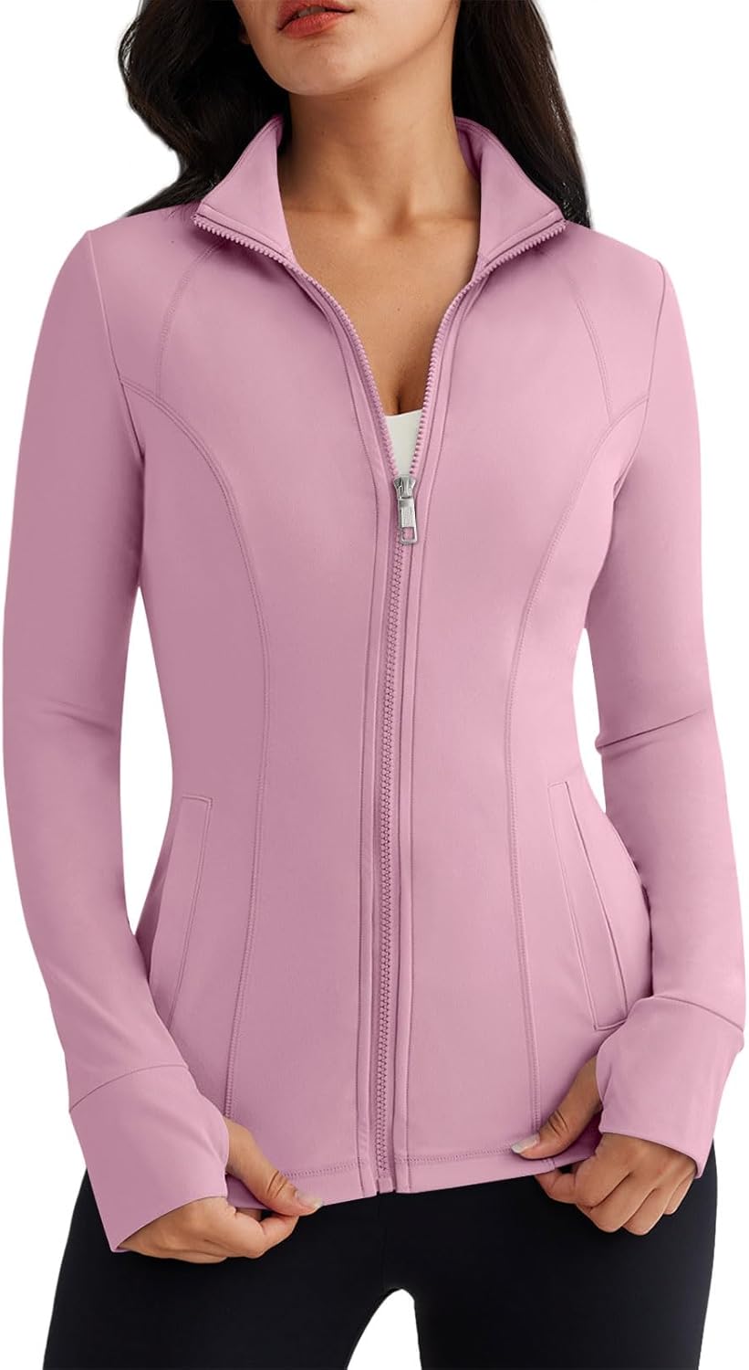 Trendy Queen Womens Lightweight Zip Up Jackets for Fall Gym