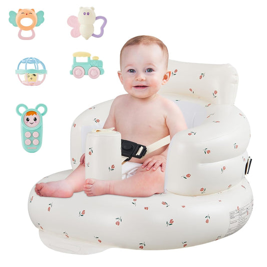 EXLIPO Inflatable Baby Seat - Adjustable, Portable, Built-in Pump