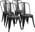 Furmax Metal Dining Chair Set of 4 - Stackable Bistro Chairs