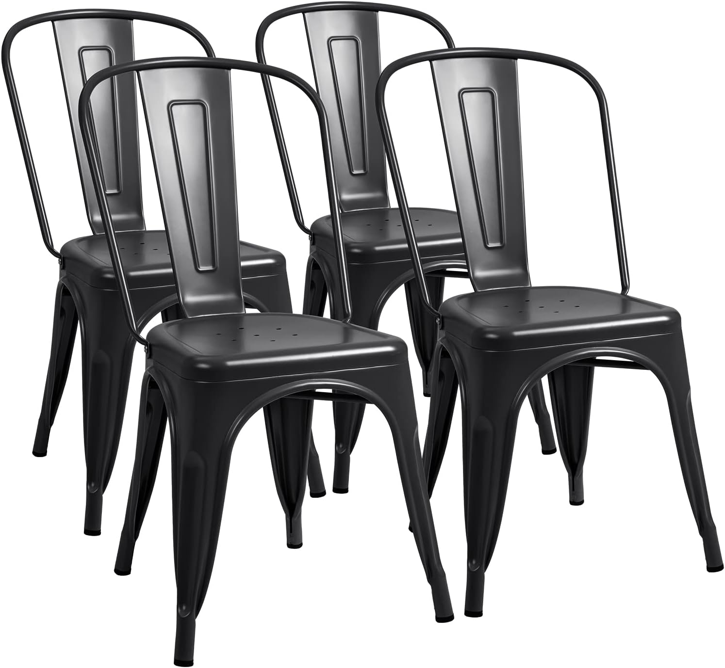 Furmax Metal Dining Chair Set of 4 for Indoor-Outdoor Use