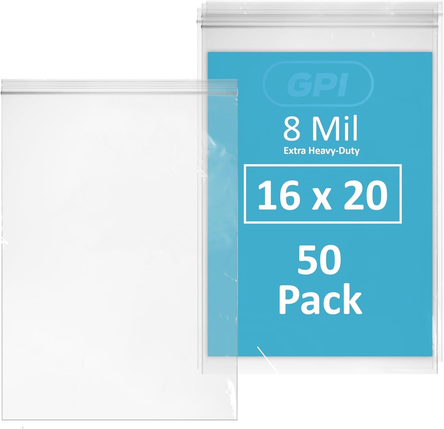 Ultra Heavy-Duty Zip Bags 16in x 20in for Tools & Sharp Objects