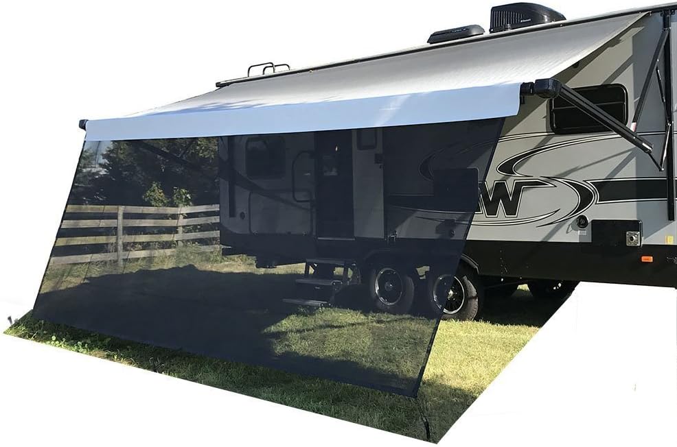 Tentproinc RV Awning Sun Shade Screen for 10ft Awnings - Black
