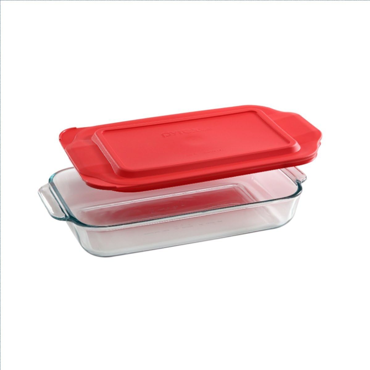 Pyrex 2-Quart Glass Baking Dish with Red Lid - Made in USA