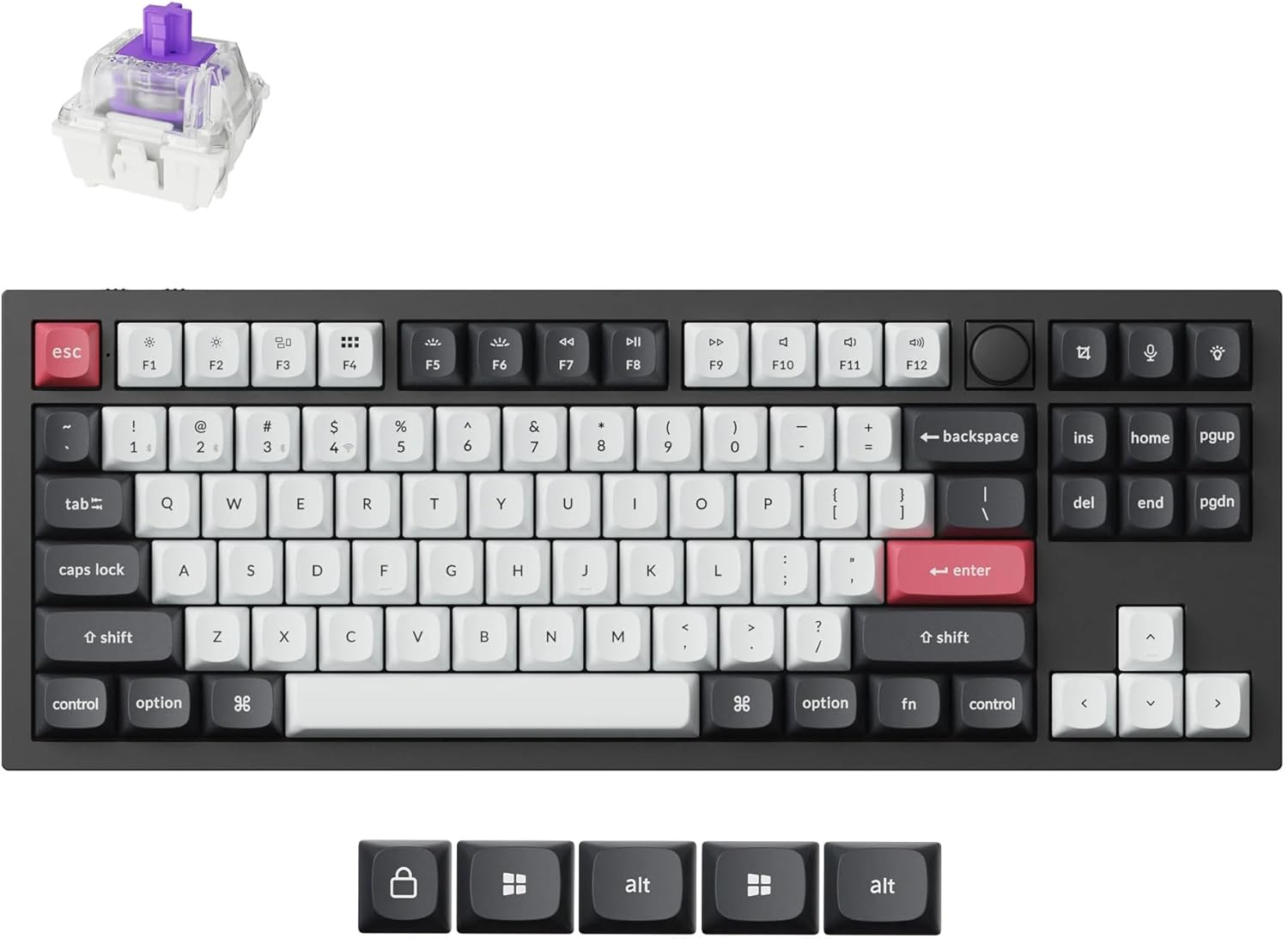 Keychron Q3 HE Custom Mechanical Keyboard - Rapid 80% TKL Hot-Swappable Switches