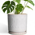 Ceramic Planter Pot 10 in - White Round Planter with Drainage