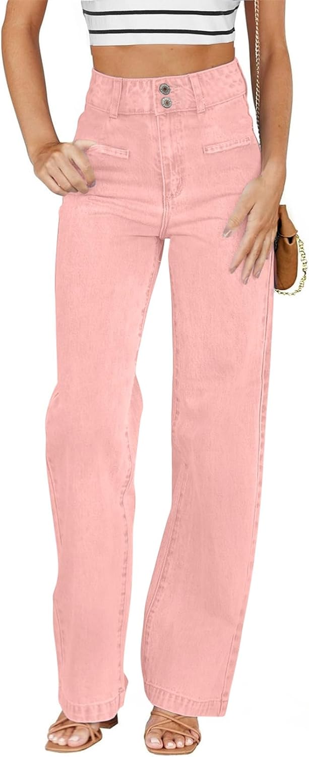 High Waisted Straight Leg Stretchy Jeans for Women - Trendy Style