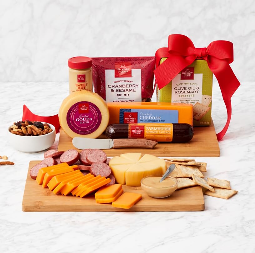 Gourmet Cheeseboard Gift Set with Cutting Board and Treats