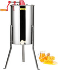 3 Frame Honey Extractor Manual Stainless Steel - Clear Lid Spinner