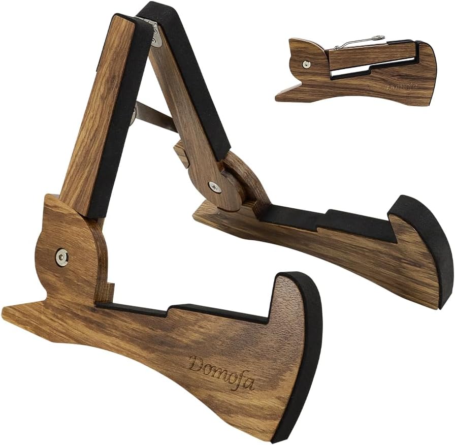 Portable Foldable Guitar Stand - Domofa Zebra Wood