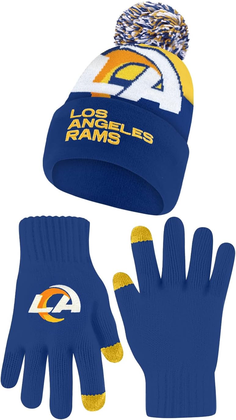 Ultra Game Youth NFL Beanie and Touch Screen Gloves Set