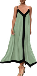 Women's Spaghetti Strap Maxi Dress - Flowy Summer Holiday Dress