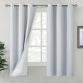 Greyish White Blackout Curtains 63 in Length - Thermal, Soundproof