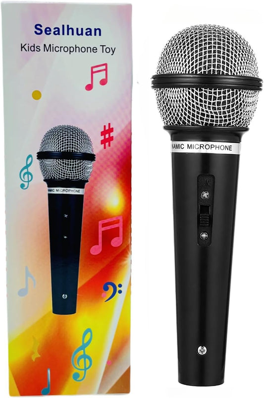 Kid's Black Microphone Toy - Perfect for Costume Play!