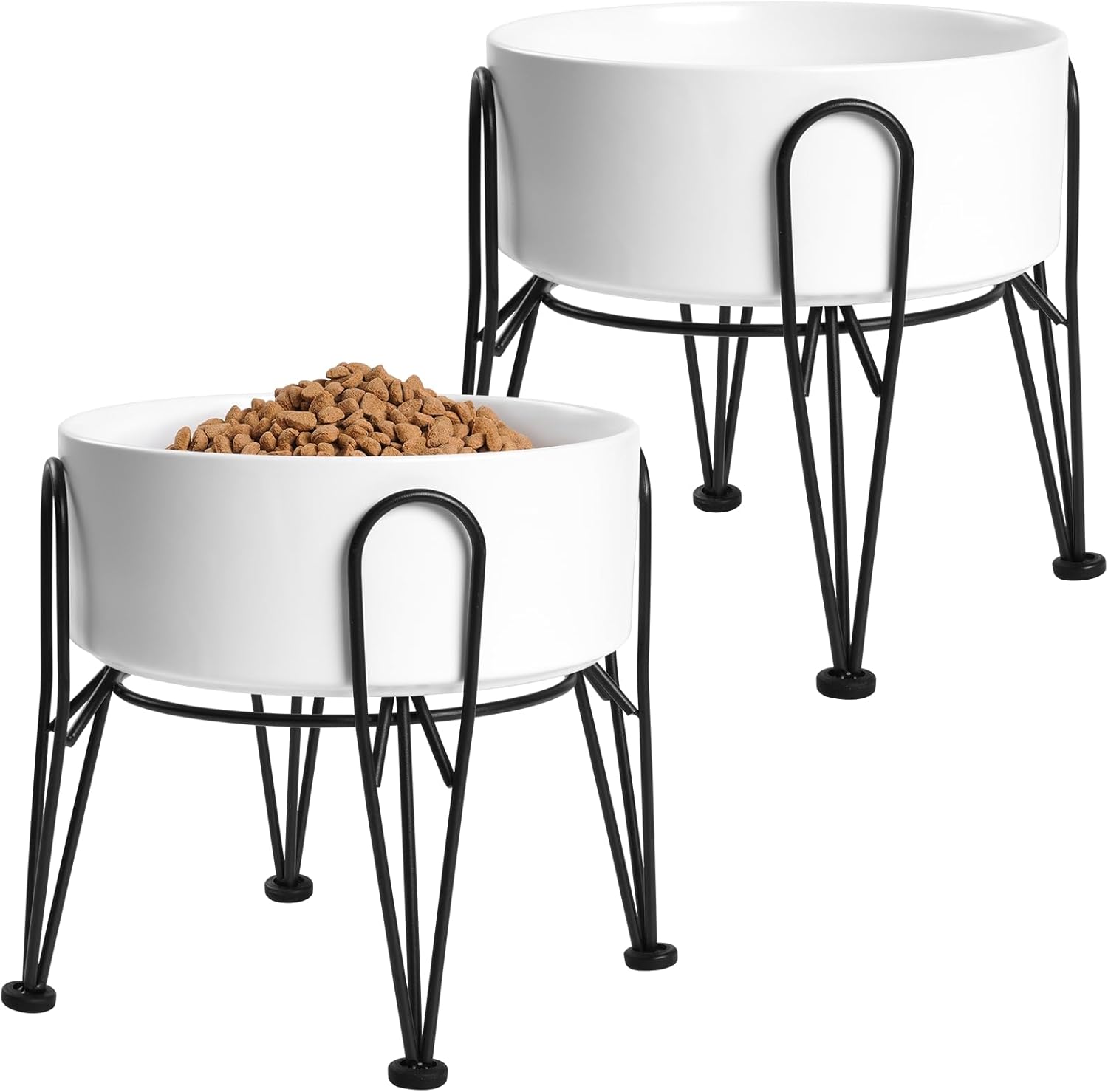 Elevated Dog Bowls Set with Anti-Slip Metal Stand for Pets