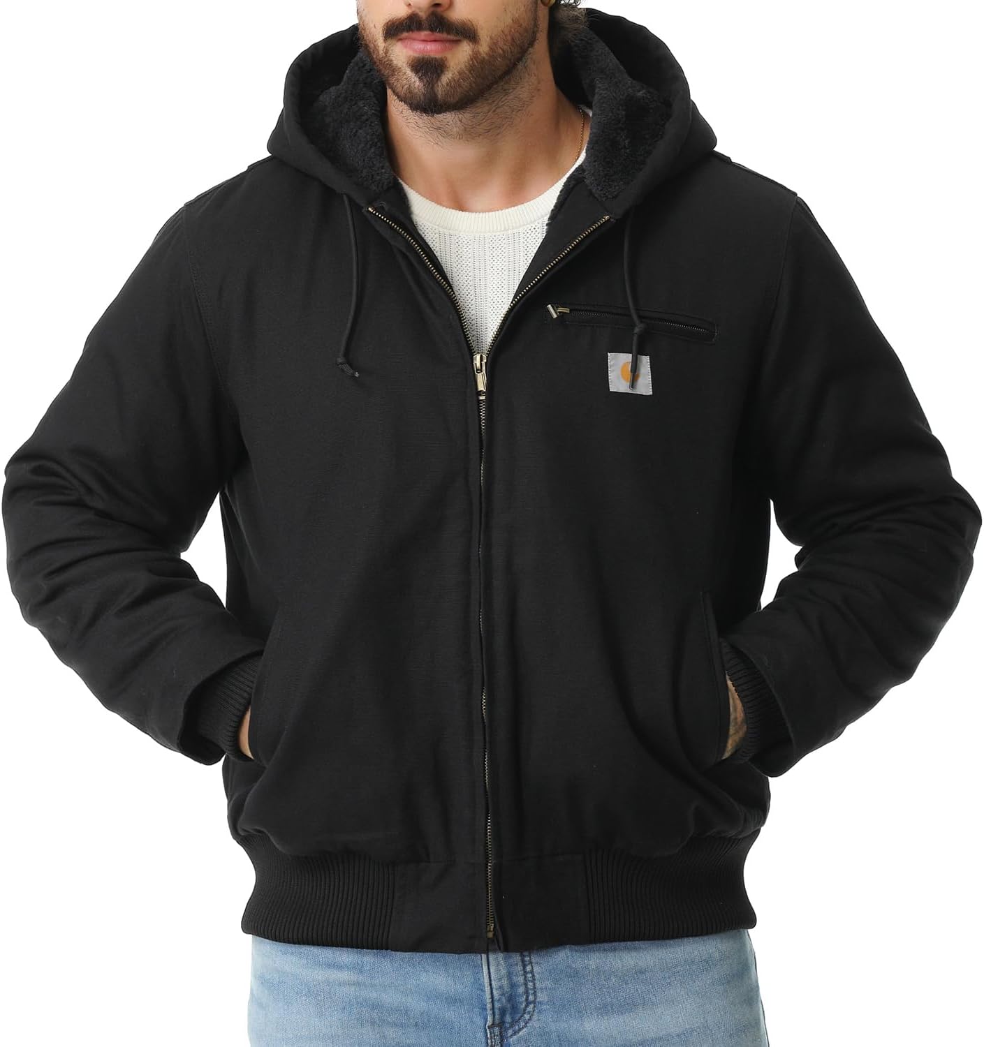 Men's Work Coat Waterproof Fleece Lined Winter Jacket