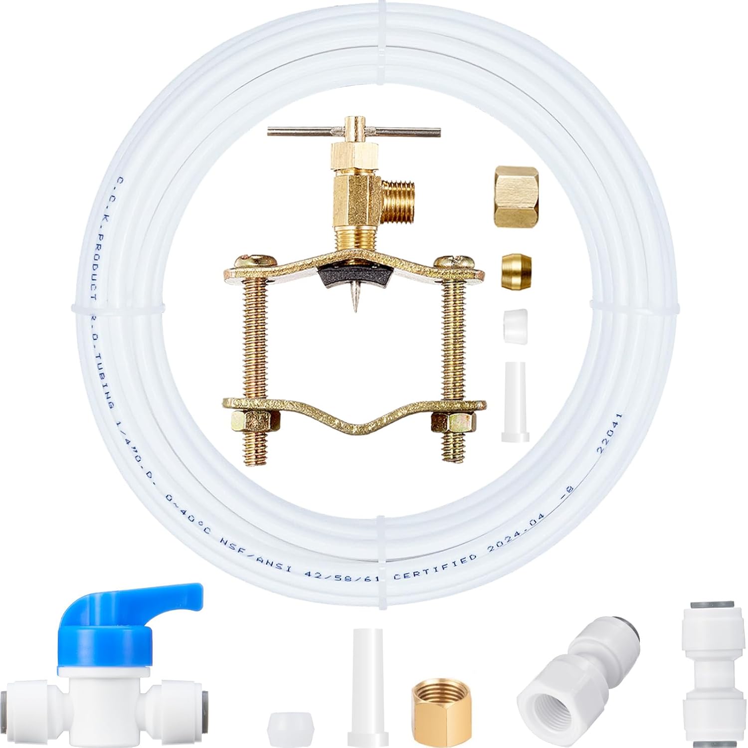PURENAT 25FT Ice Maker Water Line Kit - Food Grade, Quick Fittings
