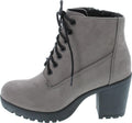 Soda Women's Lug Sole Chunky Heel Combat Ankle Bootie - 3in Heel