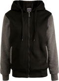 Facitisu Heavyweight Sherpa Lined Fleece Hoodie Sweatshirt - Warm Zip