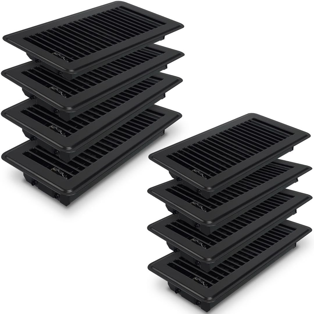 Black Vent Cover 4x10 Heavy Duty Steel AC Vent Covers 8 Pack