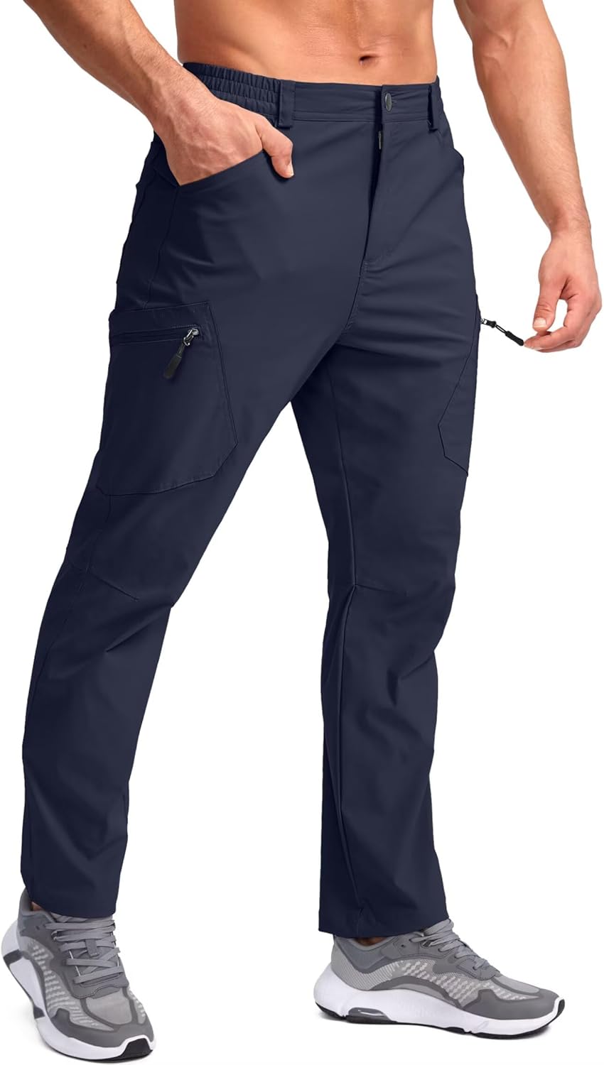 Pudolla Men's Lightweight Hiking Pants with 7 Utility Pockets