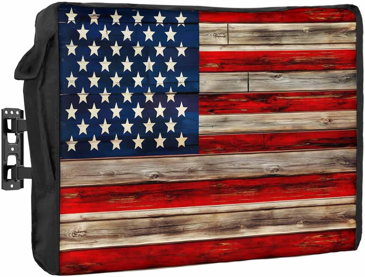 American Flag Outdoor TV Cover for 80-85 Inch Screens