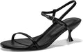 Womens Strappy Kitten Heel Sandals - Low 2.28in Dress Shoe