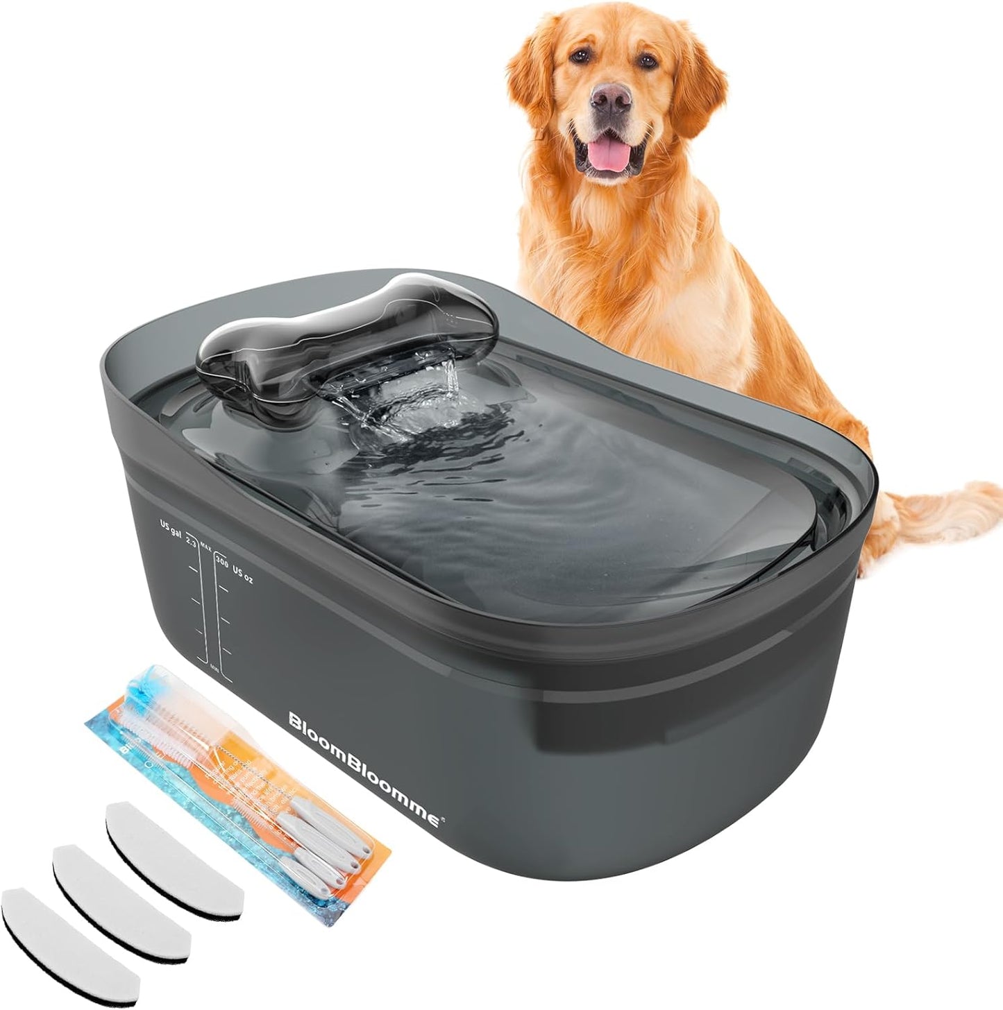 2.3gal Ultra Quiet Pet Water Fountain for Large Dogs and Cats
