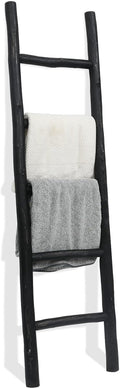 Wood Blanket Ladder 57in Fully Assembled - Rustic Leaning Towel Rack