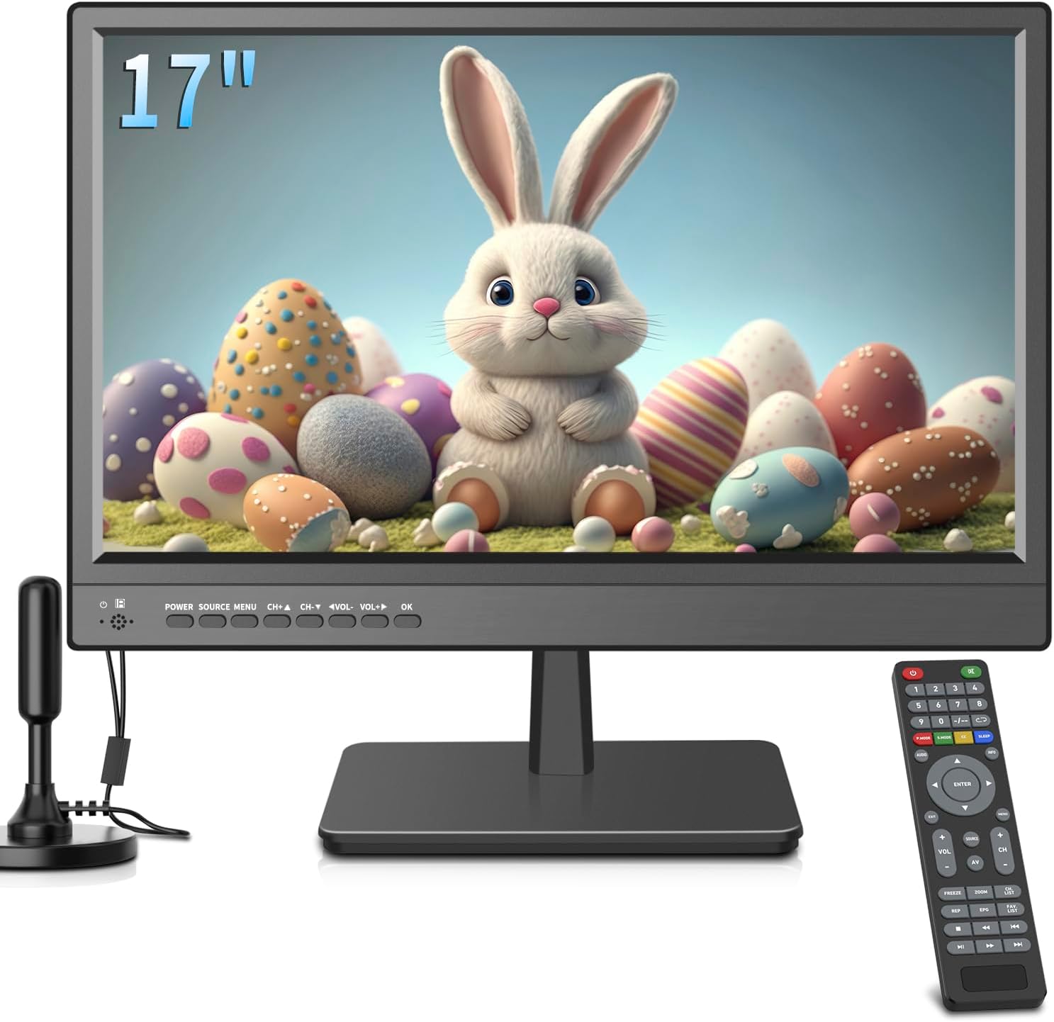 Portable 17 Flat Screen TV with ATSC Tuner & Dual Power