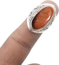 Solid 925 Sterling Silver Rings for Women & Girls - Gold Sunstone