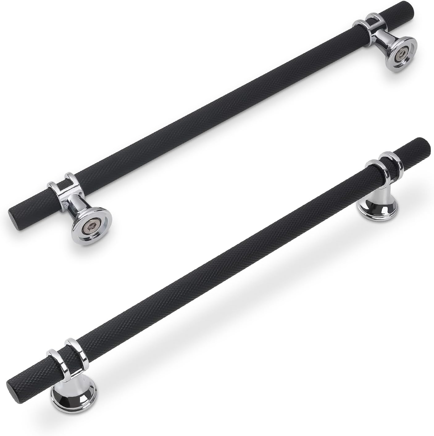 10 Pack 7-1/2 Inch Cabinet Pulls in Matte Black and Chrome