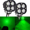 LED Green Offroad Driving Fog Lights Pod Lights 40W - Green Spot Beam