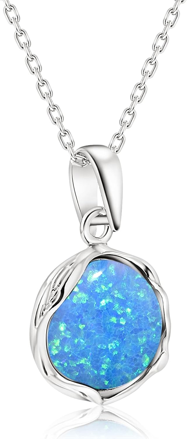 925 Sterling Silver Gemstone Necklace for Women - Elegant Design