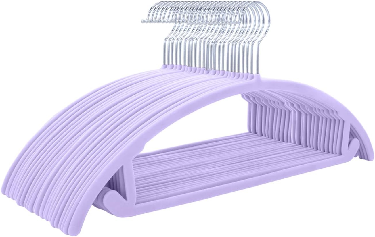MIZGI Premium Velvet Hangers 50 Pack for Heavy Duty Clothes