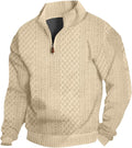 Men's Quarter Zip Sweatshirt Pullover Sweater Casual Long Sleeve QOSOQ