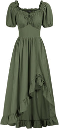 Elegant Ruffle Maxi Dress for Women in Scarlet Darkness Corset Style