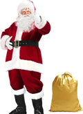 Deluxe Santa Claus Costume for Men and Women - 9pc Set
