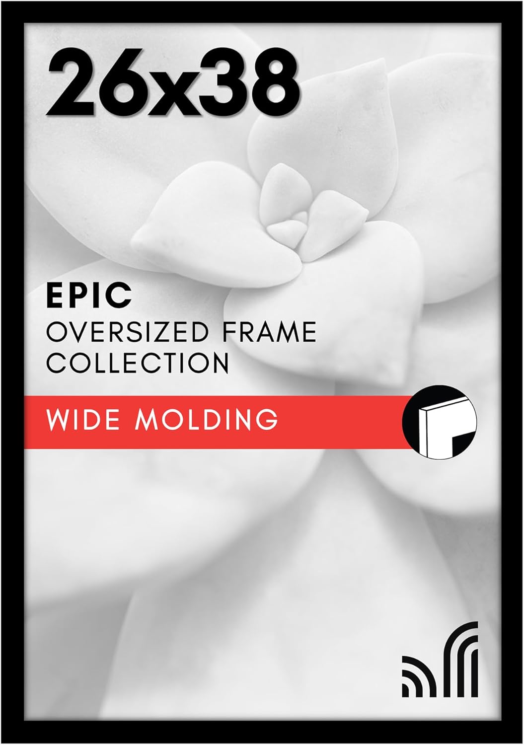 26x38 Black Picture Frame with Polished Plexiglass for Art