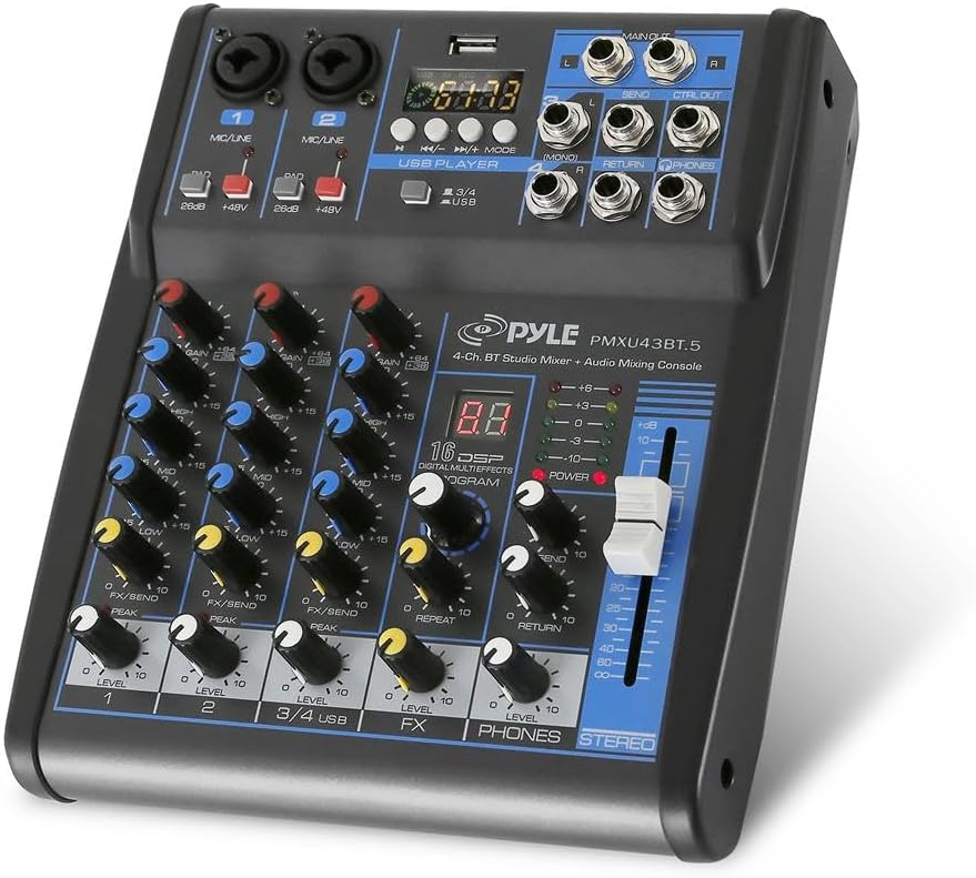 Pyle Professional Audio Mixer Console System for DJs and Studios