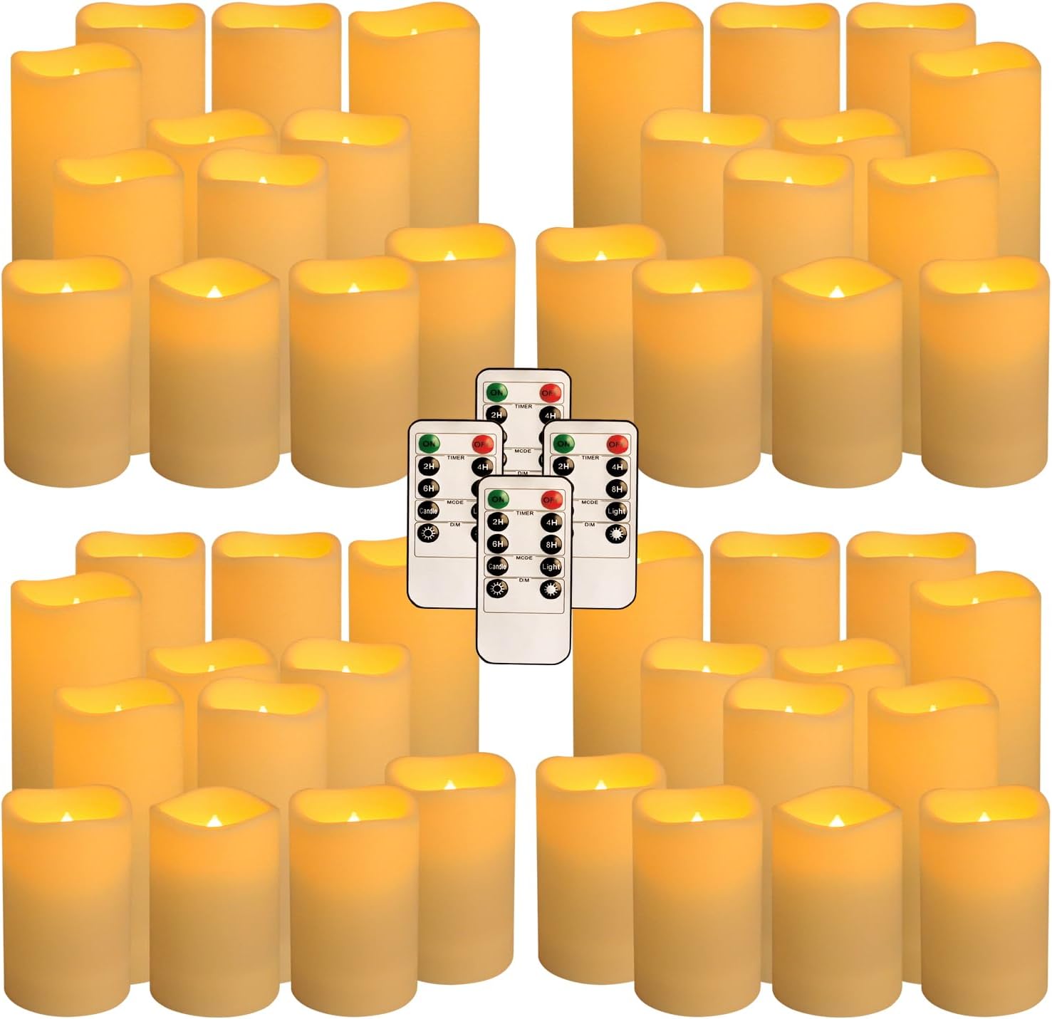 48-Pack LED Flameless Candles with Remote Control for Ambiance