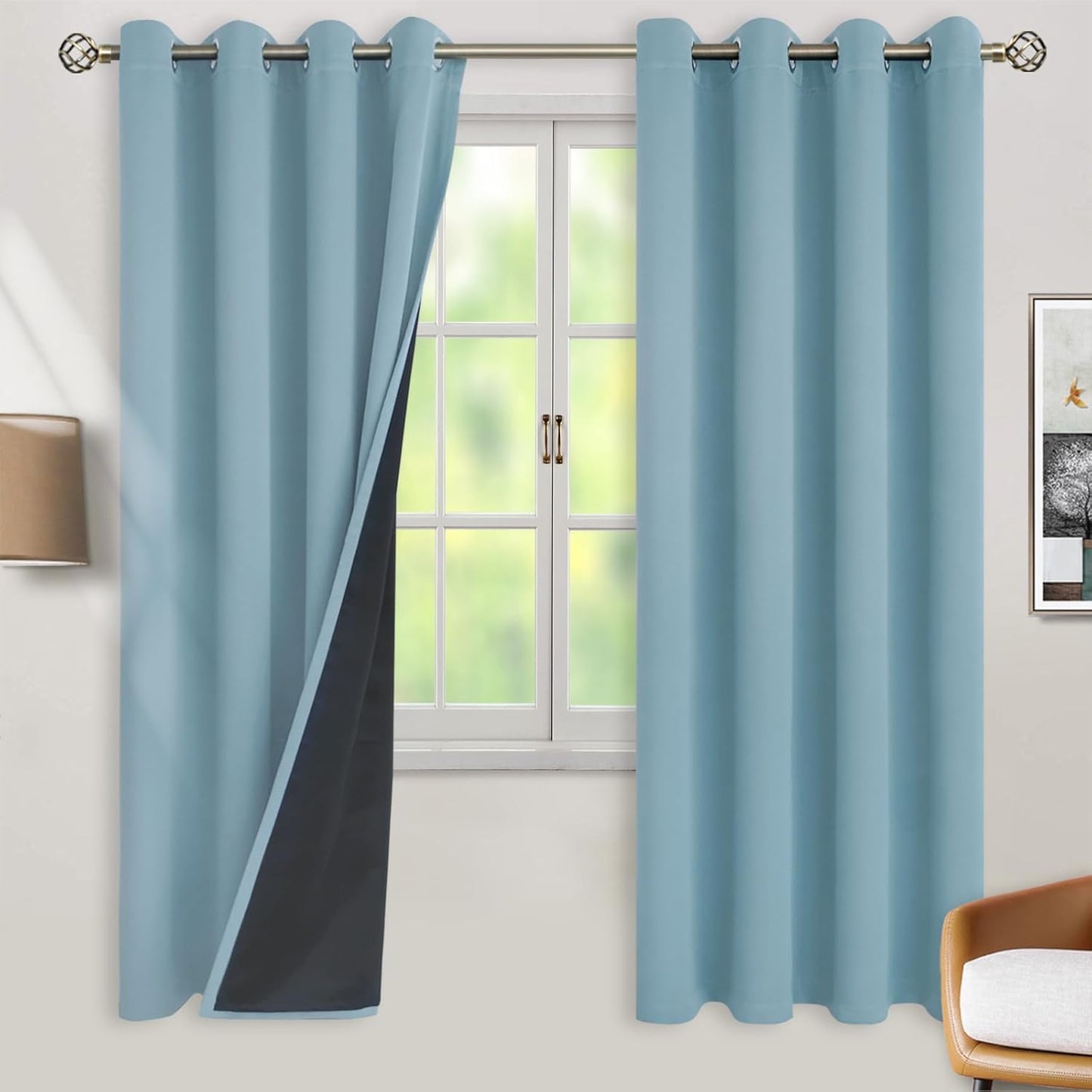 BGment Thermal Insulated Blackout Curtains for Bedroom Privacy