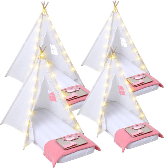 Kids Teepee Tent Set with Light & Airbed - Indoor/Outdoor Fun!