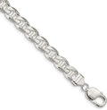 Sterling Silver 9 in Miami Cuban Anchor Chain Necklace for Women