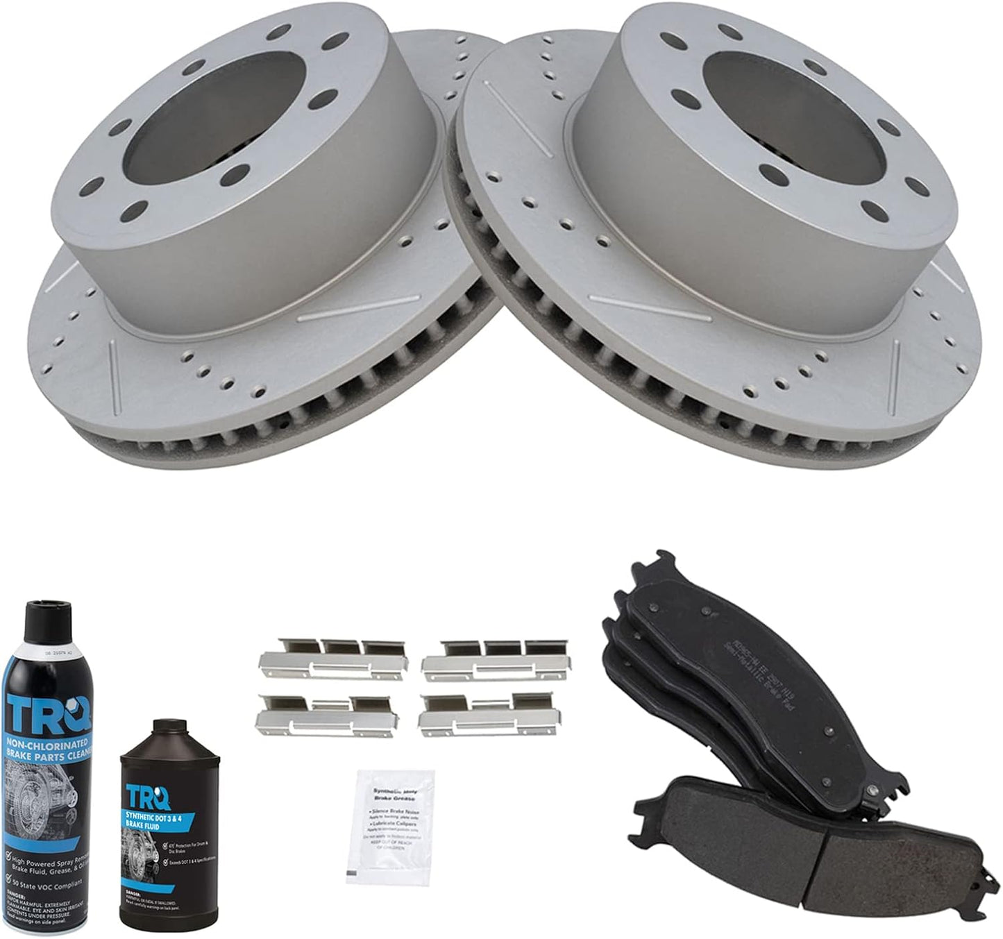 TRQ Front Performance Brake Pad & Rotor Kit for Dodge Ram