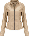 DEAR MODEL Faux Leather Jacket Women Bomber Jacket - Belted Moto Style