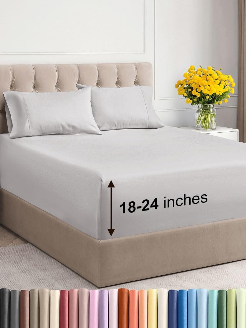 Extra Deep Twin XL Sheet Set - Breathable and Cooling Sheets