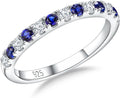 Birthstone Rings Eternity Band Sapphire Half Eternity Stackable Ring