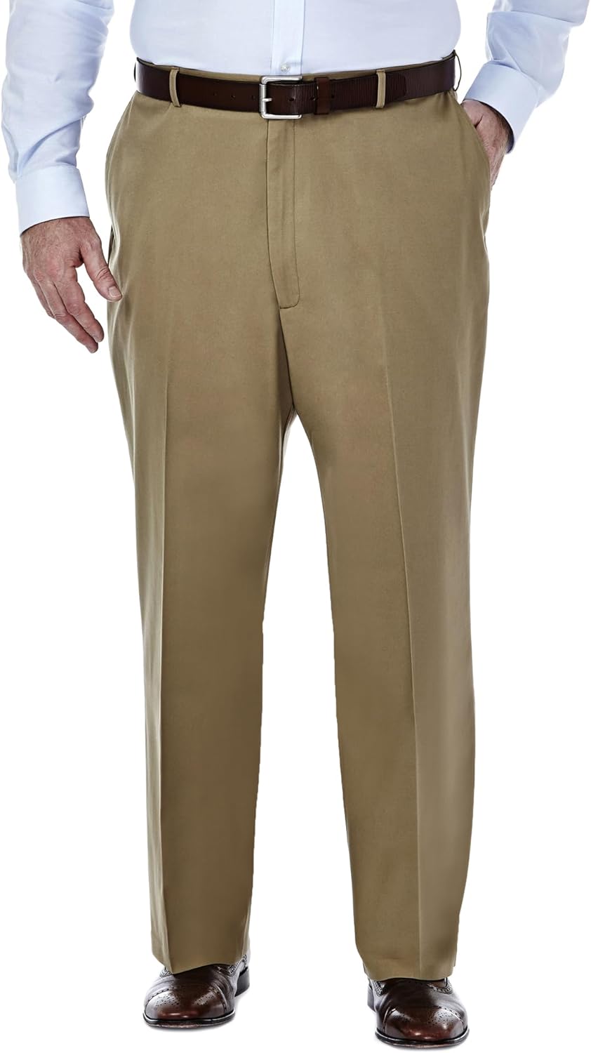 Haggar Men's Premium No Iron Khaki Classic Fit Casual Pant